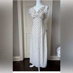 SISTER JANE RARE DRESS white rose midi dress NWOT size Med boho feminine style